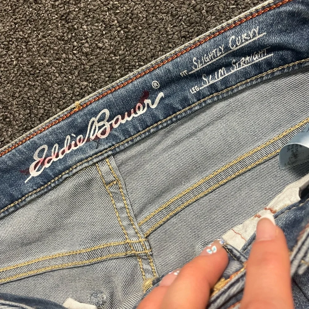 Women Eddie Bauer Blue Skinny Jeans with Classic Style, size 6